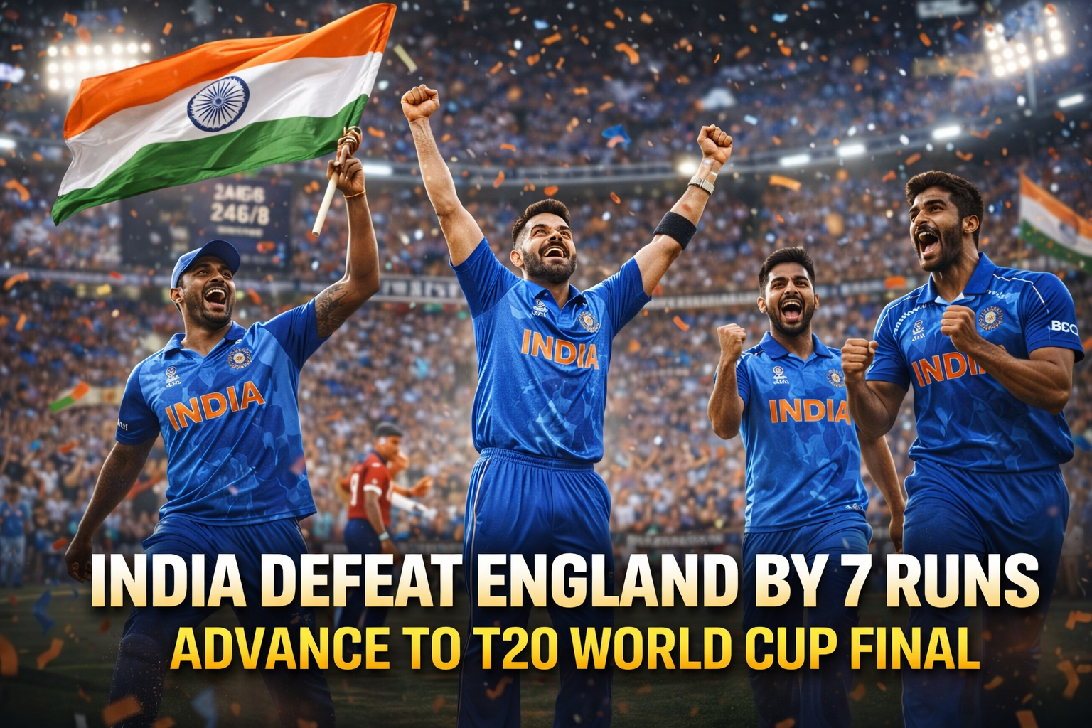 भारत की शानदार जीत, इंग्लैंड को 7 रन से हराया